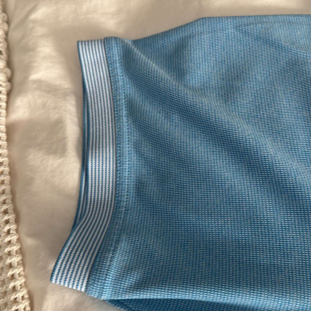 Light Blue With Solid White Back Large Golf Shirt - image 3